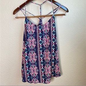 Style Loft geometric strappy tank top blouse